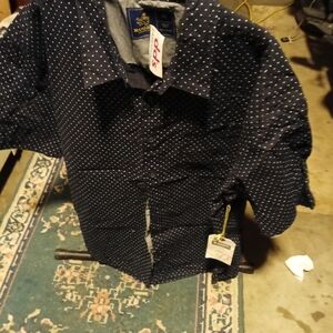 Rugby Navy Polka Dot Men's Casual Button Down Shirt